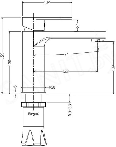 Смеситель для умывальника Raglo R50 графит
