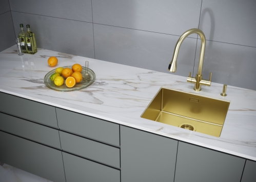 Смеситель PAULMARK LANGE (золото/светлое брашированное золото)