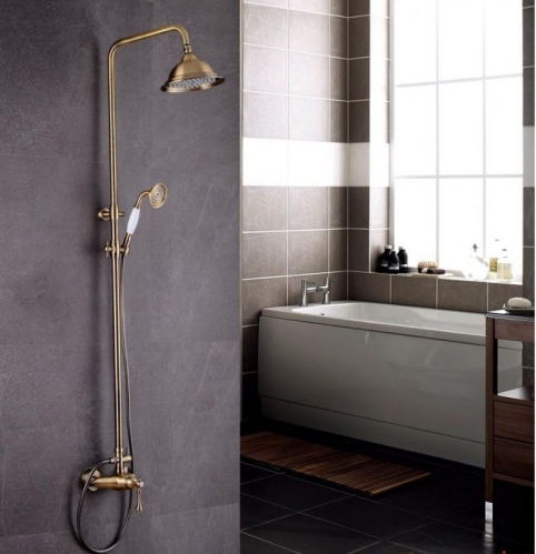 Душевая стойка Ganzer, бронза 