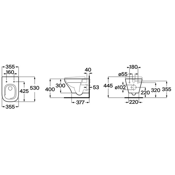 Унитаз подвесной Roca Optica Rimless® Vortex с пневмокрышкой