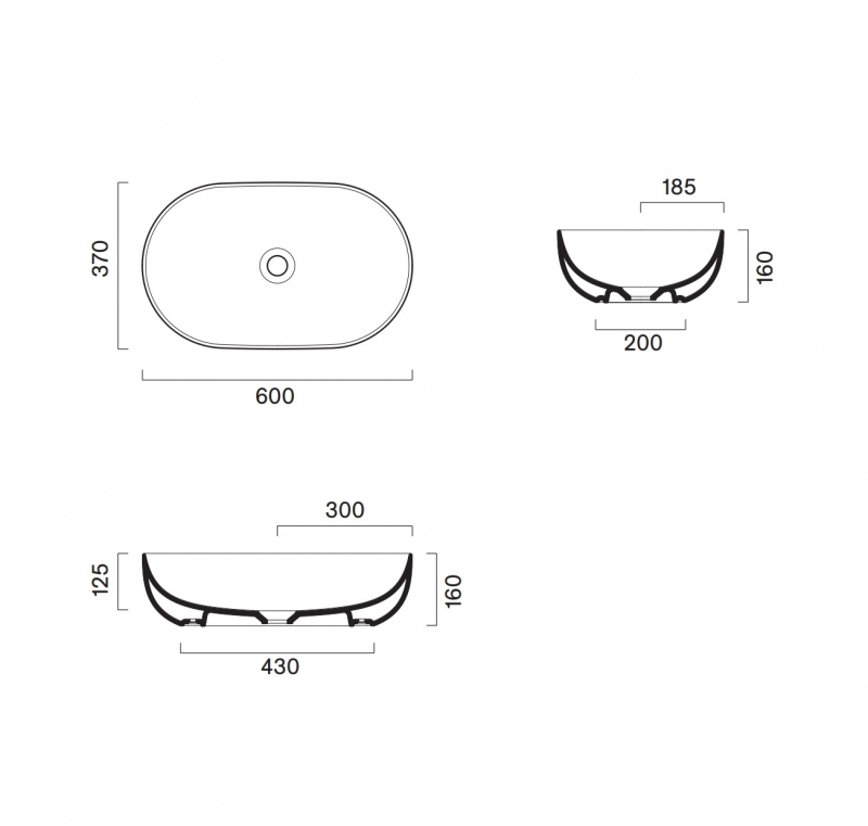 Накладная раковина Catalano Sfera 60*37*16