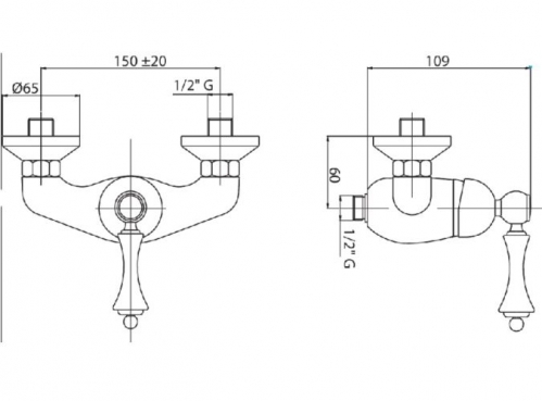 Смеситель на борт ванны Cezares MARGOT DDM