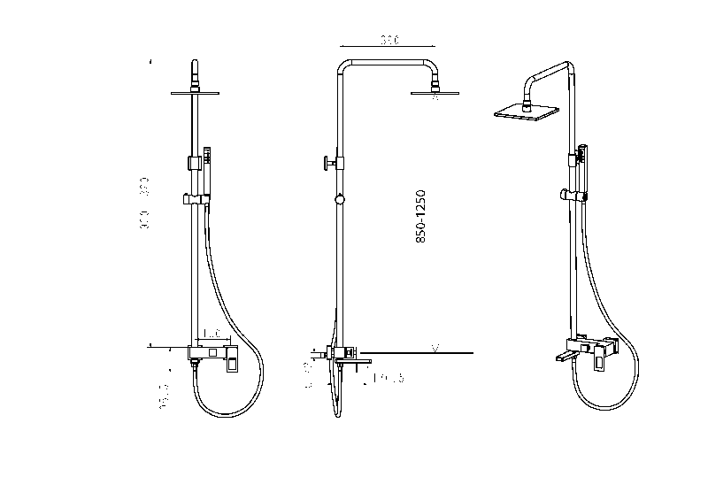 Душевая Стойка для душа BOHEMA Q золото ( с экспозиции салона)