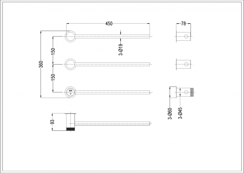 Полотенцесушитель Boheme STICK CHROME