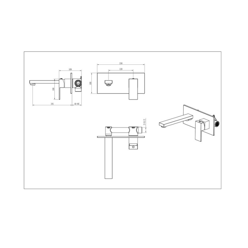 Boheme Qubic Matt Gold смеситель для умывальника, матовое золото