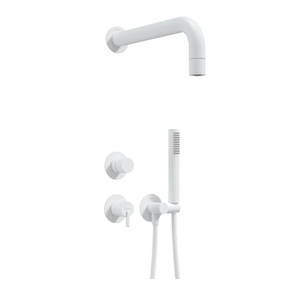 Набор для душа скрытого монтажа Deante Silia, с верхним душем, белый