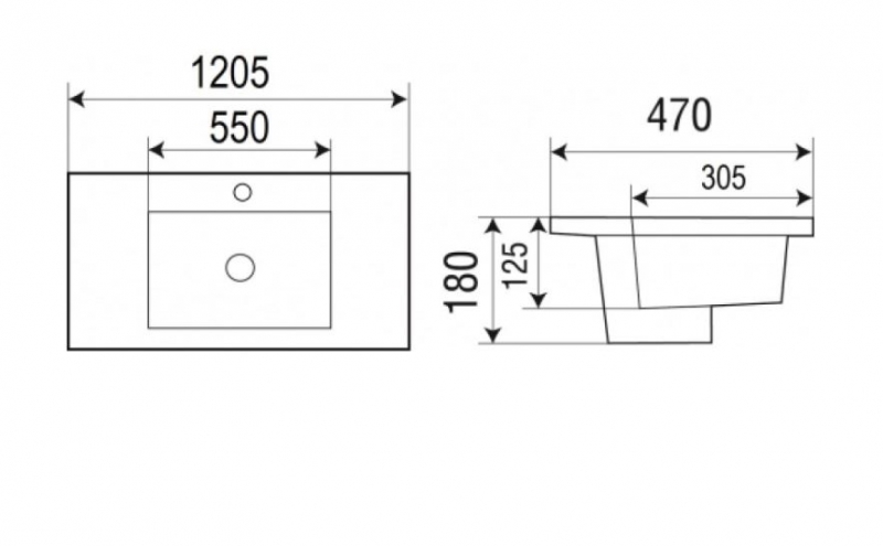 Раковина подвесная WeltWasser 120*47