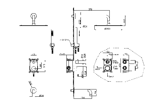 Душевая система Boheme Uno брашированная бронза