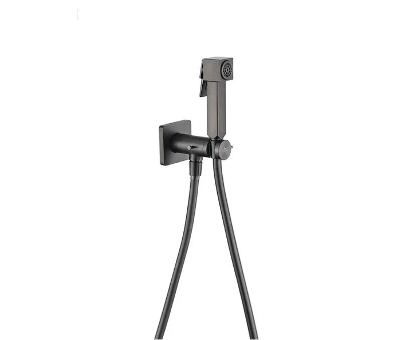 Смеситель Прогрессивный встраиваемый с гигиеническим душем Grocenberg Графит