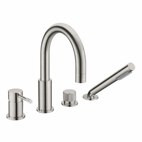 Смеситель врезной на борт ванны UNO Nikel Brush