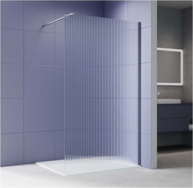 Душевая перегородка Walk In 120см с держателем  Aquatek  стекло рифленое, закаленное