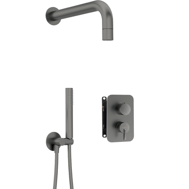 Душевая система Deante Silia скрытого монтажа, со смешивающим BOXом, цвет графит 