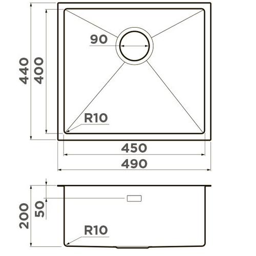 Кухонная мойка из нержавеющей стали Omoikiri Taki, графит