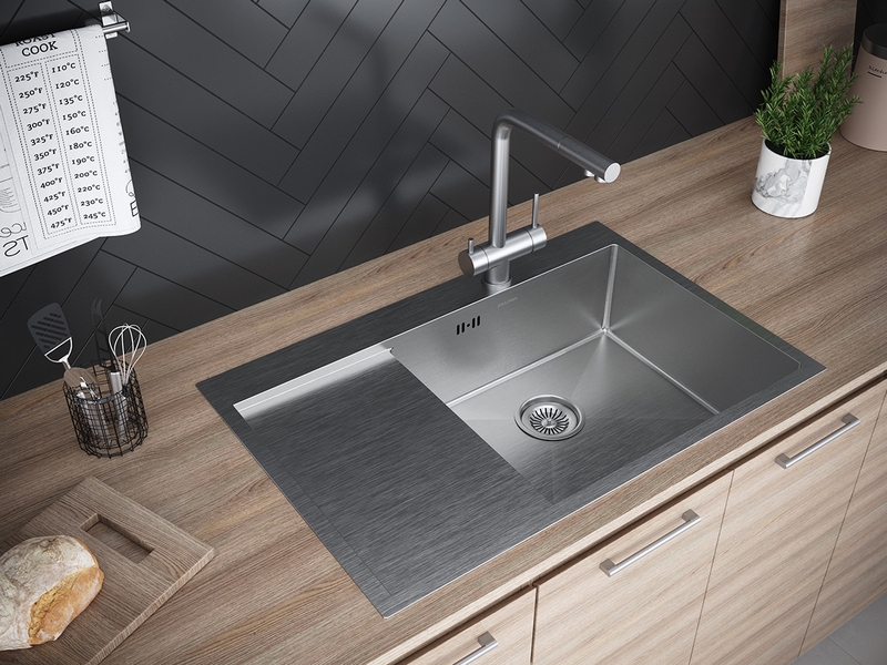 Кухонная мойка PAULMARK KRONER 78F (стальная/брашированная сталь)