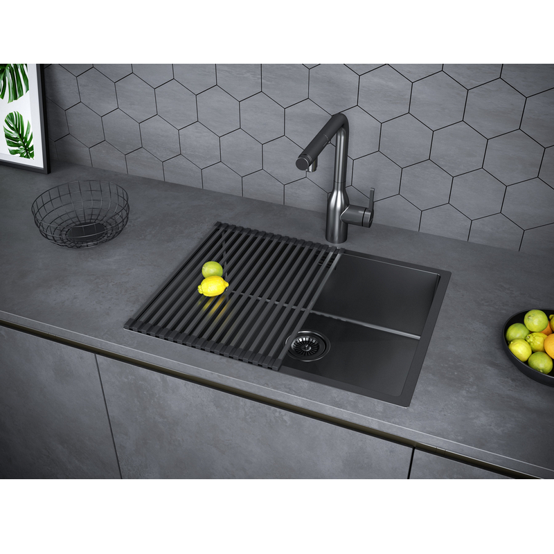 КУХОННАЯ МОЙКА PAULMARK NEXT-580 вороненая сталь