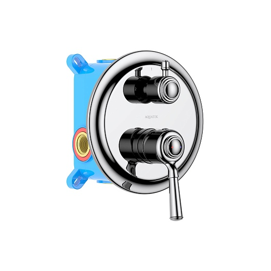 Смеситель на 2 режима, (внешняя и скрытая часть) AQUATEK  Классик, хром