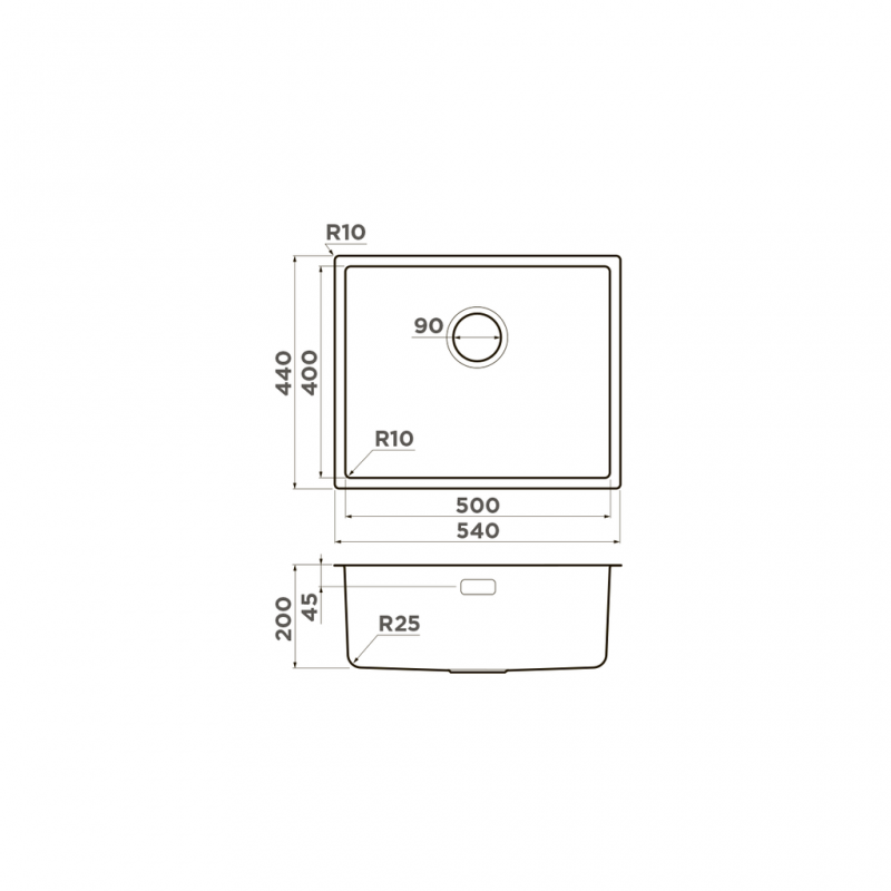 Кухонная мойка из нержавейки Omoikiri Tadzava 54-U/I-IN Ultra нержавеющая сталь