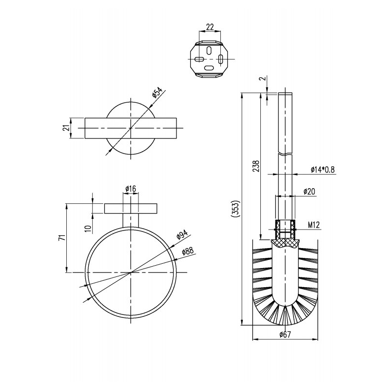КОМПЛЕКТ ДЛЯ ТУАЛЕТНОГО ЕРШИКА VILLEROY&BOCH ELEMENTS, хром