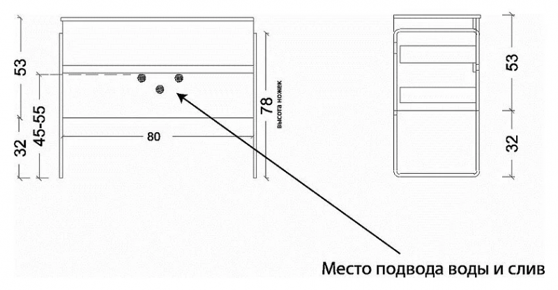 ТУМБА VALLESSI С КЕРАМИЧЕСКОЙ РАКОВИНОЙ подвесная