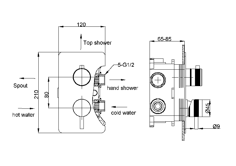 Душевая система скрытого монтажа Cell Bohema графит