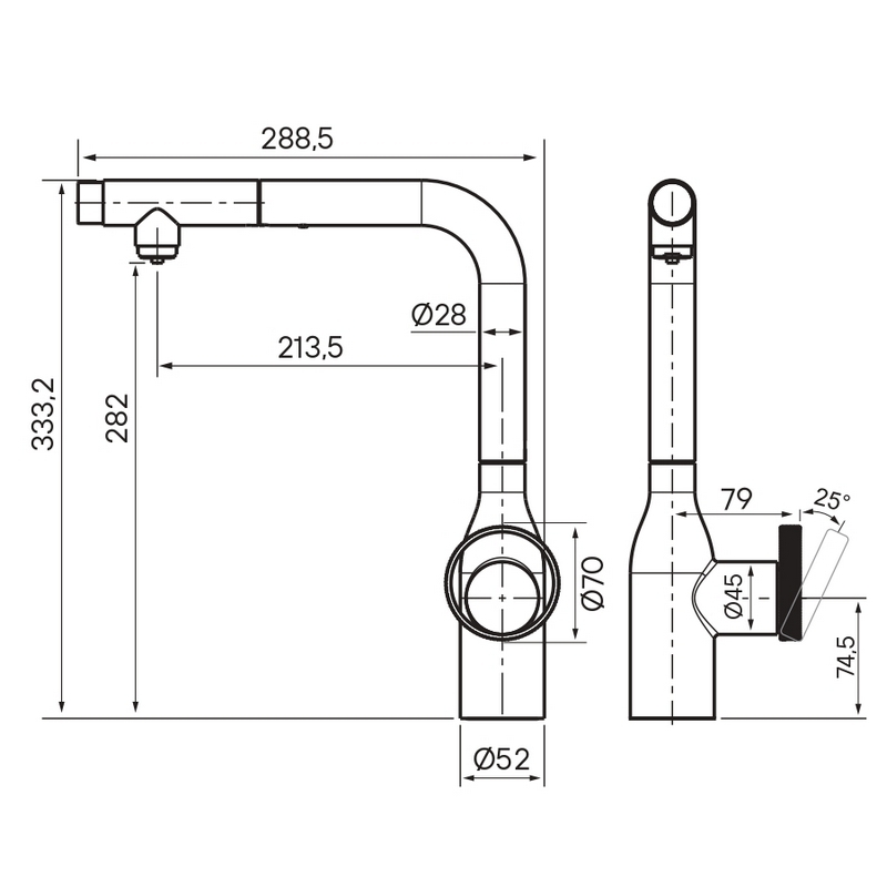 Смеситель PAULMARK URBAN (стальной/никель)