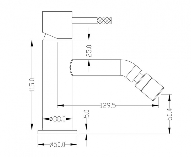 Смеситель для биде, Uno брашированная бронза