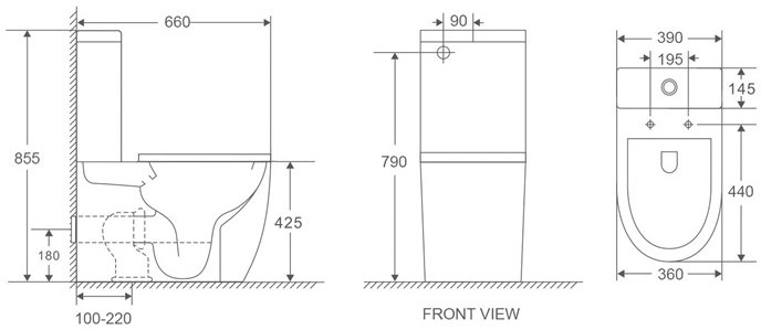 Унитаз-компакт Welt-Wasser MERZBACH  36x66 сиденье Duroplast, микролифт