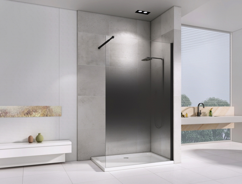 Душевая перегородка ABBER Immer Offen 120 см, черный