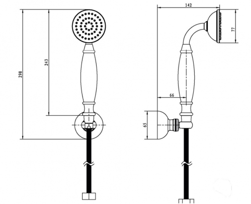 Душевая лейка со шлангом  Boheme MEDICI бронза