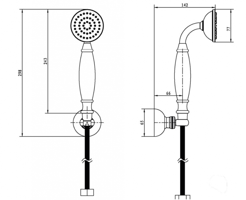 Душевая лейка со шлангом  Boheme MEDICI бронза