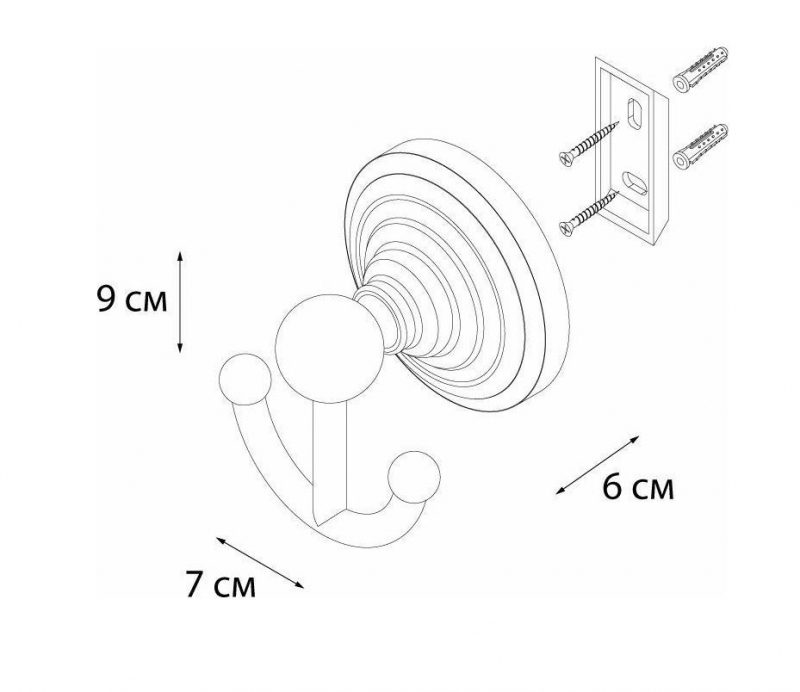 Крючок двойной Fixsen Retro