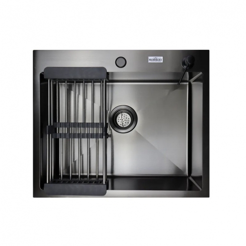 Мойка кухонная премиум класса MARRBAXX из нержавеющей стали B6050-R (черный/графит)
