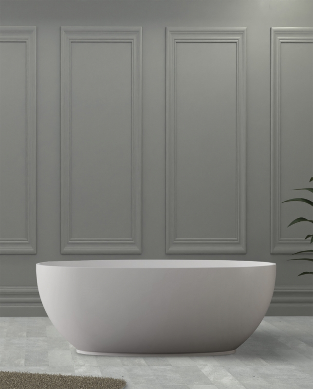 Ванна из искусственного камня ABBER   белая матовая