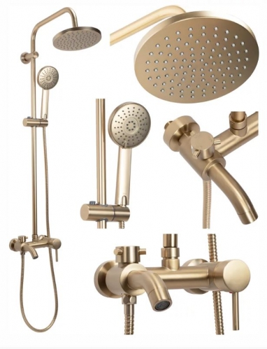 Душевая система Rea Luis золото брашированное