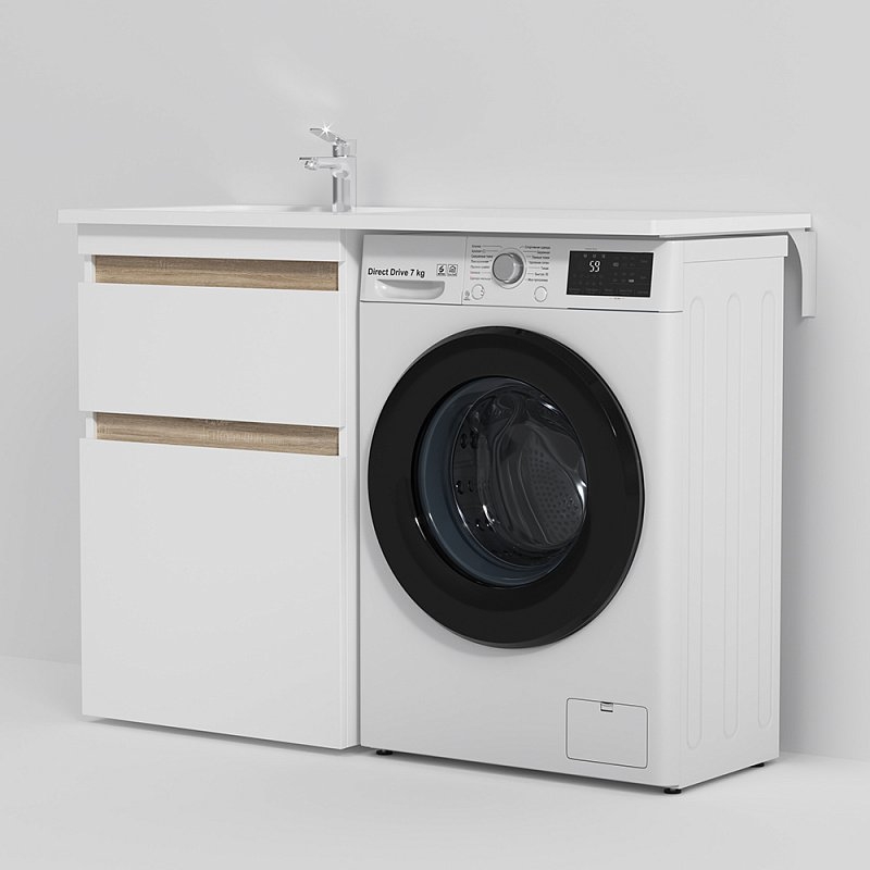 Тумба с раковиной AM.PM X-Joy напольная для стиральной машины  белый глянец