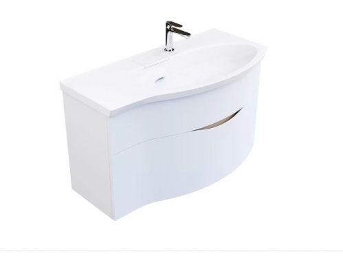 Тумба подвесная с умывальником Kerama Marazzi Riva 100 см правая белая матовая 