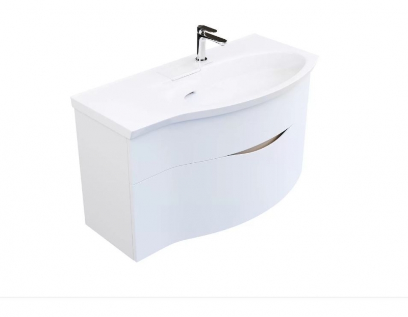 Тумба подвесная с умывальником Kerama Marazzi Riva 100*45 правая белая матовая 