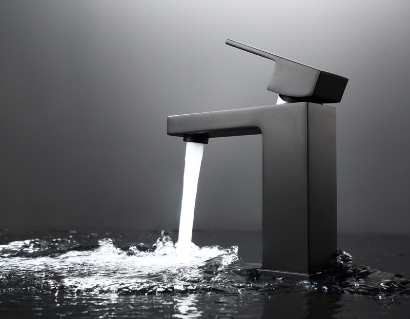 Смеситель ABBER Daheim  для раковины, черный матовый