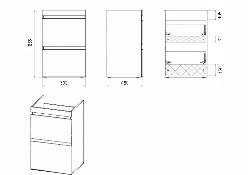 Тумба c раковиной Misty Фостер под стиральную машину 