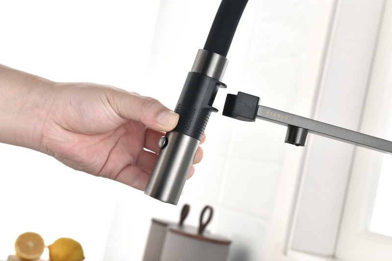 Смеситель PAULMARK GRAVITY  (черный/вороненая сталь)