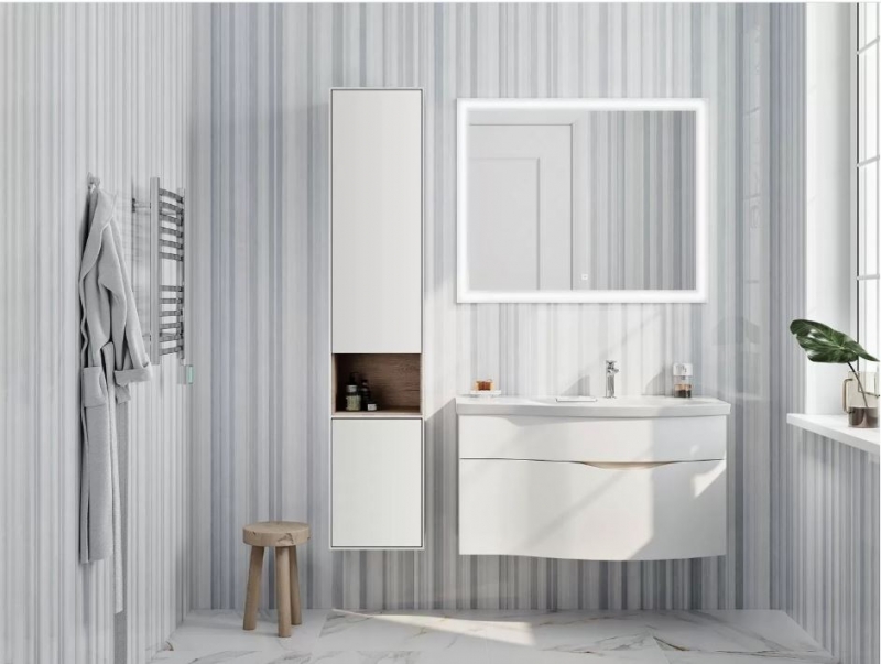 Тумба подвесная с умывальником Kerama Marazzi Riva 100*45 правая белая матовая 