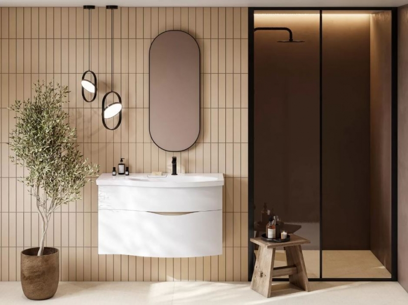 Тумба подвесная с умывальником Kerama Marazzi Riva 100*45 правая белая матовая 