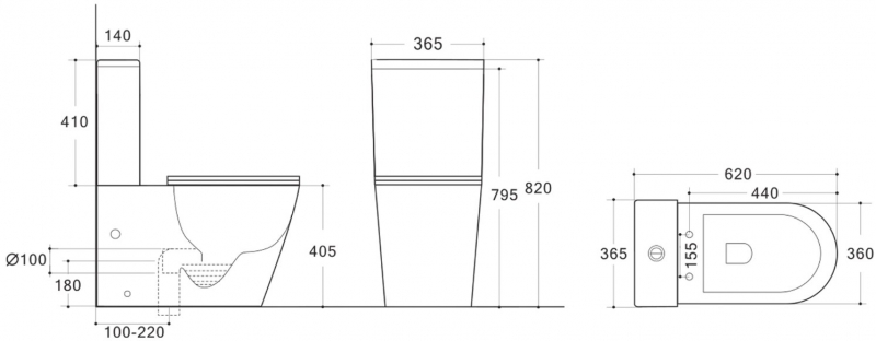Напольный унитаз Roxen Wailet Tornado  Rimless Soft Close