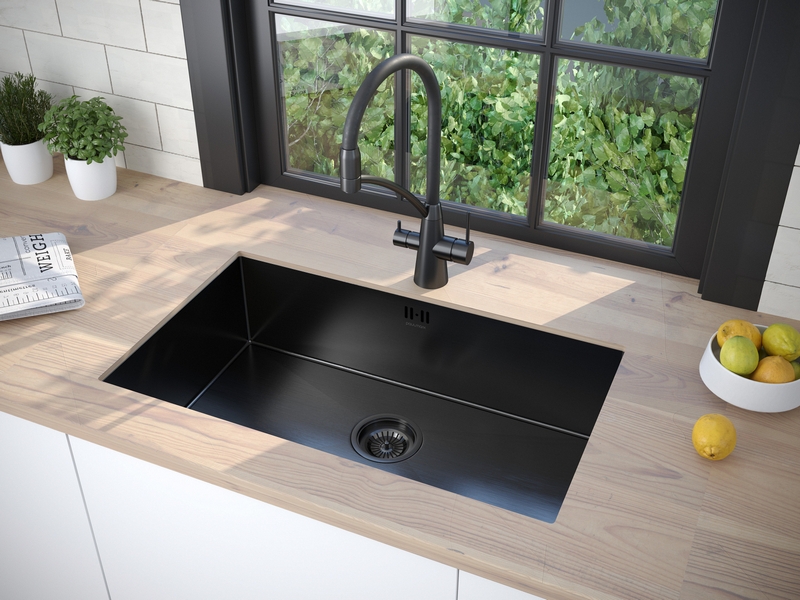 Кухонная мойка PAULMARK GERBERG 74 UNI вороненая сталь