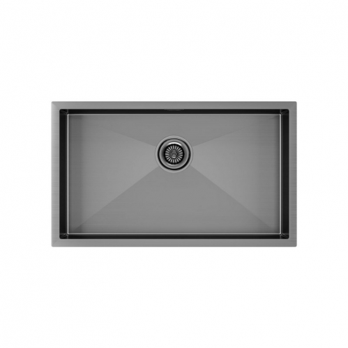 Кухонная мойка PAULMARK GERBERG 74 UNI вороненая сталь