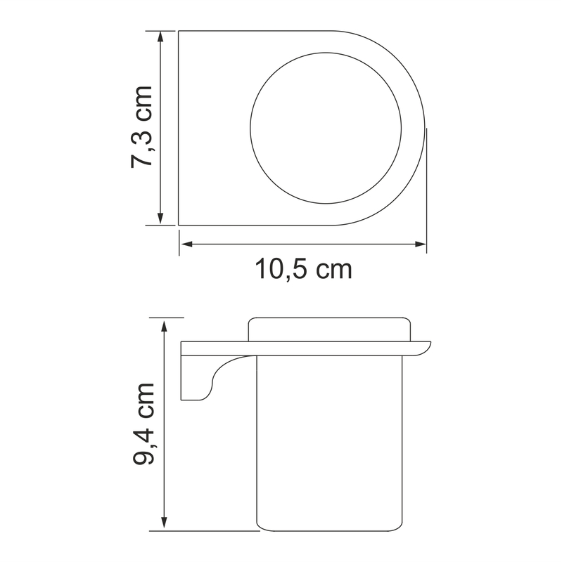 Стакан для зубных щеток WasserKRAFT Kammel, стеклянный