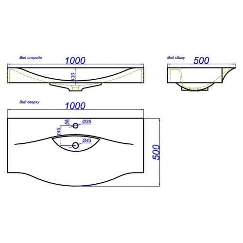 Раковина бытовая Aqwella Bergamo 