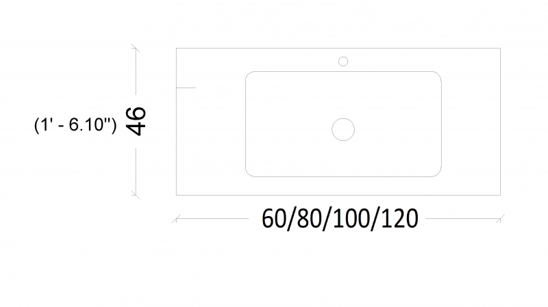 Тумба 80*46 см VALLESSI с керамической  раковиной