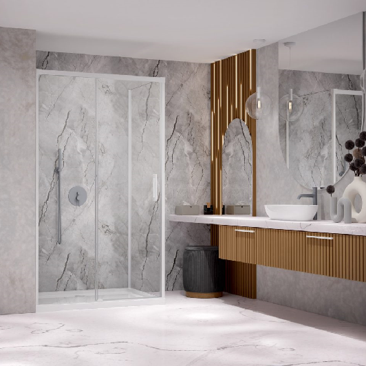 Душевой уголок Radaway IDEA WHITE KDJ, профиль белый, стекло прозрачное