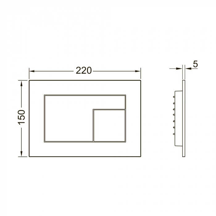 Панель смыва для унитаза TECEvelvet, поверхность FENIX, Bianco Kos / Белая, покрытие против отпечатков пальцев